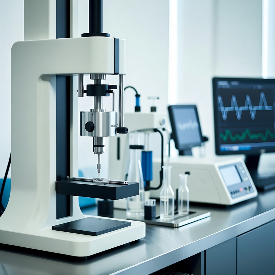 Advanced laboratory with automated testing equipment and displays